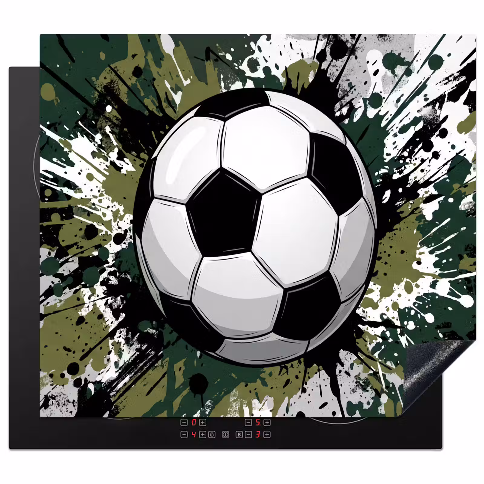 Herdabdeckplatte - Fußball - Farbe - Spritzer - Grün — 1