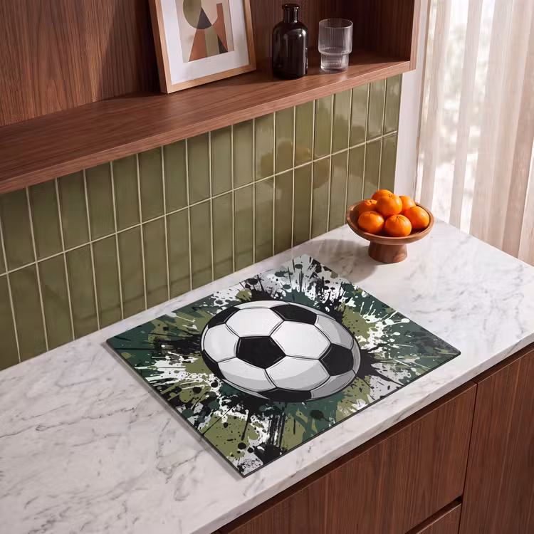 Herdabdeckplatte - Fußball - Farbe - Spritzer - Grün — 4