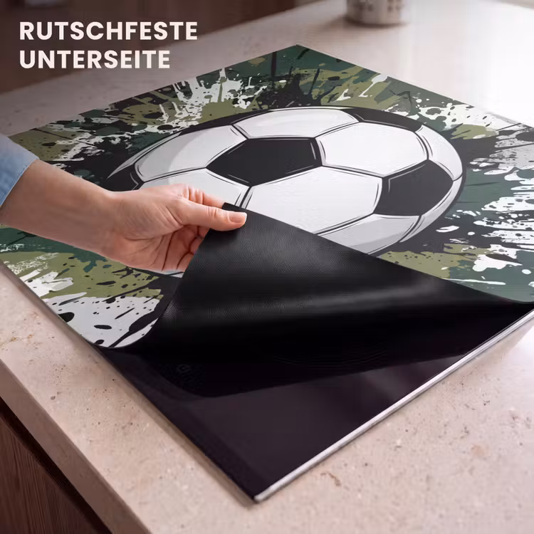 Herdabdeckplatte - Fußball - Farbe - Spritzer - Grün — 6