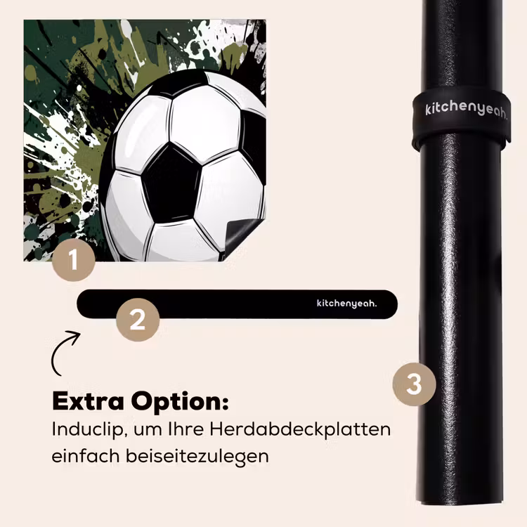 Herdabdeckplatte - Fußball - Farbe - Spritzer - Grün — 8