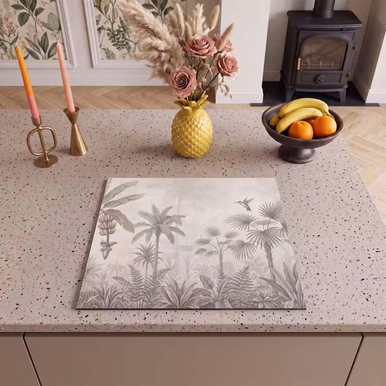 Herdabdeckplatte - Dschungel - Landebahnbaum - Kolibri - Beige — 3