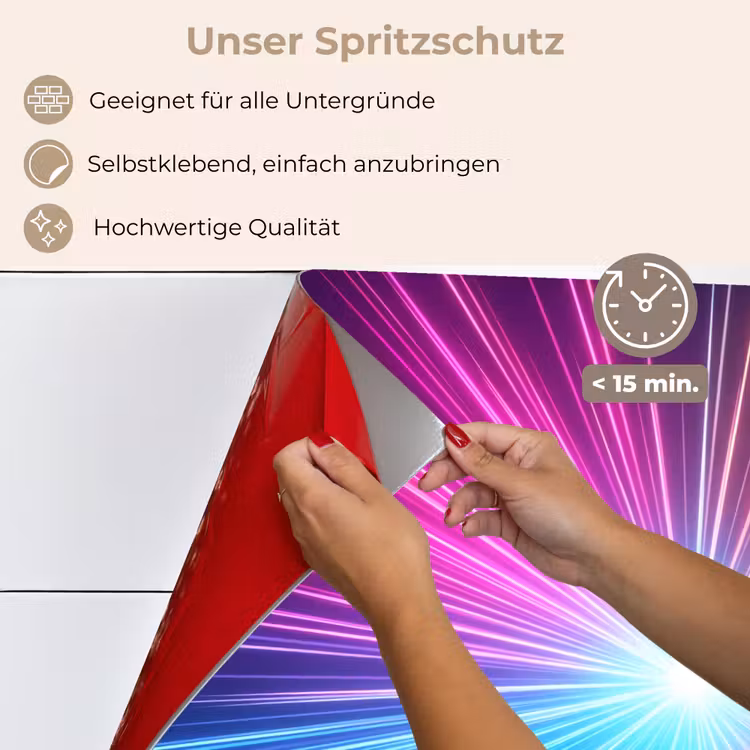 Spritzschutz Küche - Abstrakt - Licht - Explosion - Modern - Bunt — 4
