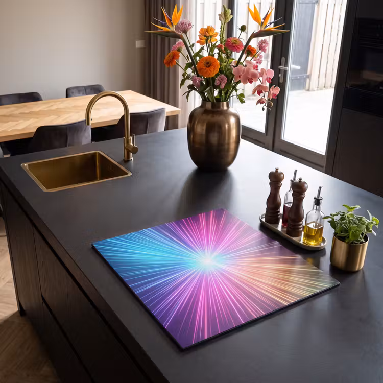 Herdabdeckplatte - Abstrakt - Licht - Explosion - Modern - Bunt — 2