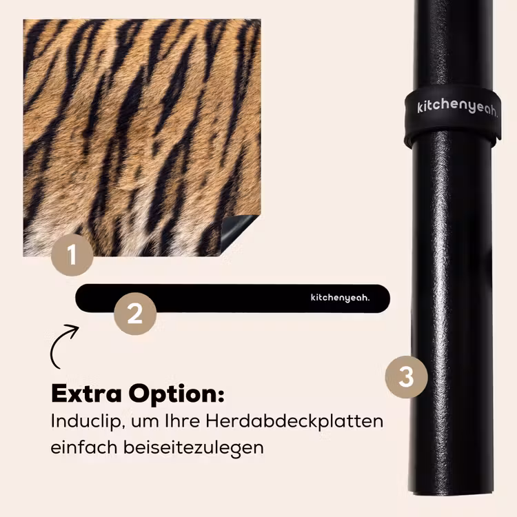 Herdabdeckplatte - Tigerfell - Klassisch - Schwarz — 8