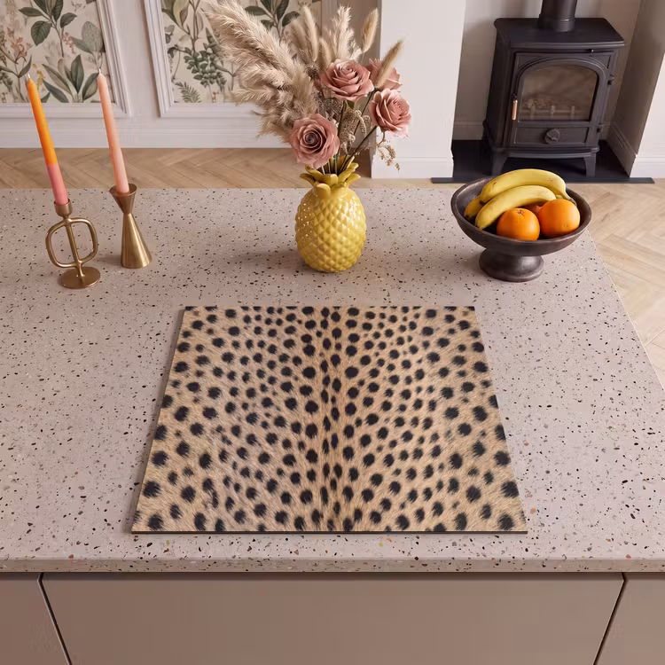 Herdabdeckplatte - Mantel - Gepard - Schwarz - Weiß — 3