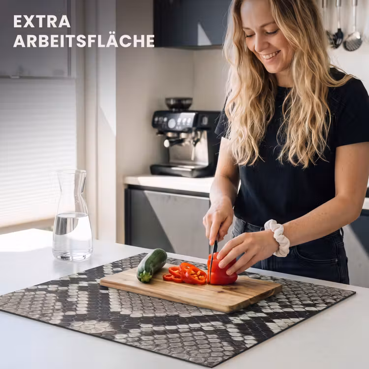 Herdabdeckplatte - Schlangenhaut - Gemustert - Beige — 5
