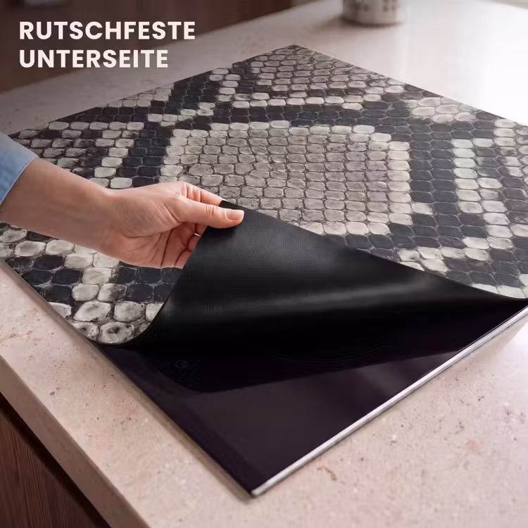 Herdabdeckplatte - Schlangenhaut - Gemustert - Beige — 6