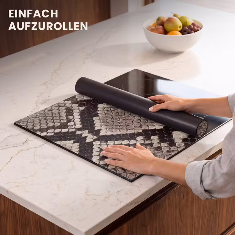 Herdabdeckplatte - Schlangenhaut - Gemustert - Beige — 7