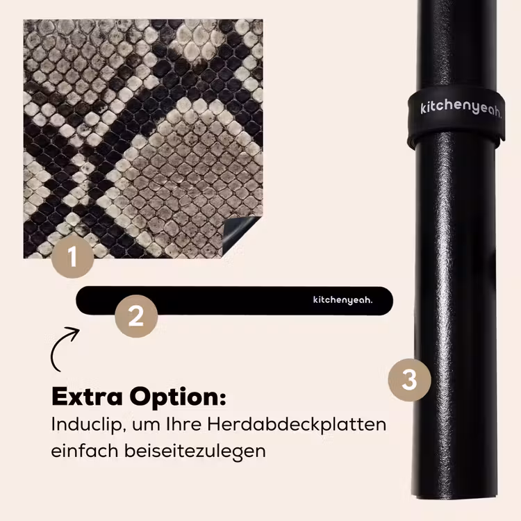 Herdabdeckplatte - Schlangenhaut - Gemustert - Beige — 8