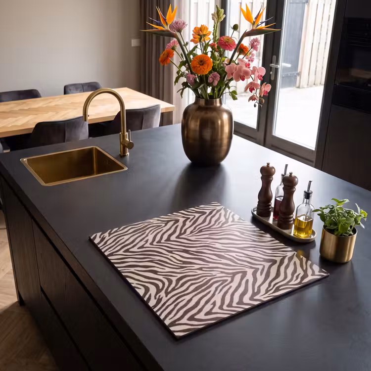 Herdabdeckplatte - Zebra - Streifen - Braun — 2