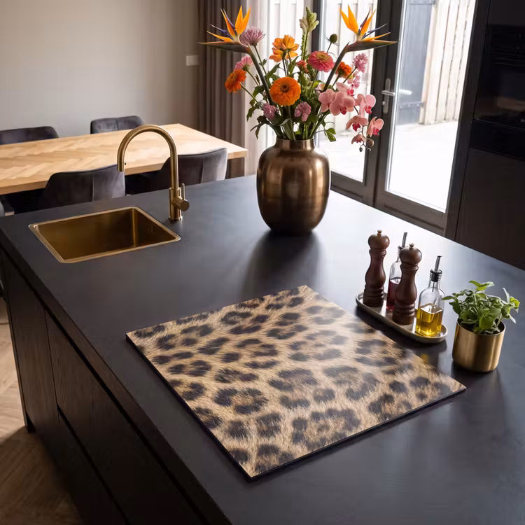 Herdabdeckplatte - Leopard - Mantel - Klassisch - Braun — 2