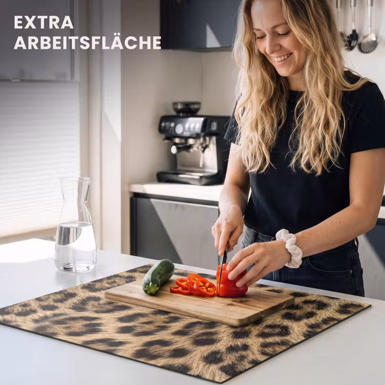 Herdabdeckplatte - Leopard - Mantel - Klassisch - Braun — 5