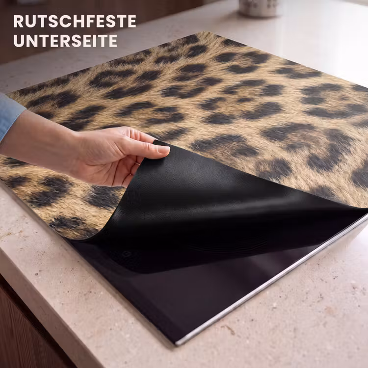 Herdabdeckplatte - Leopard - Mantel - Klassisch - Braun — 6