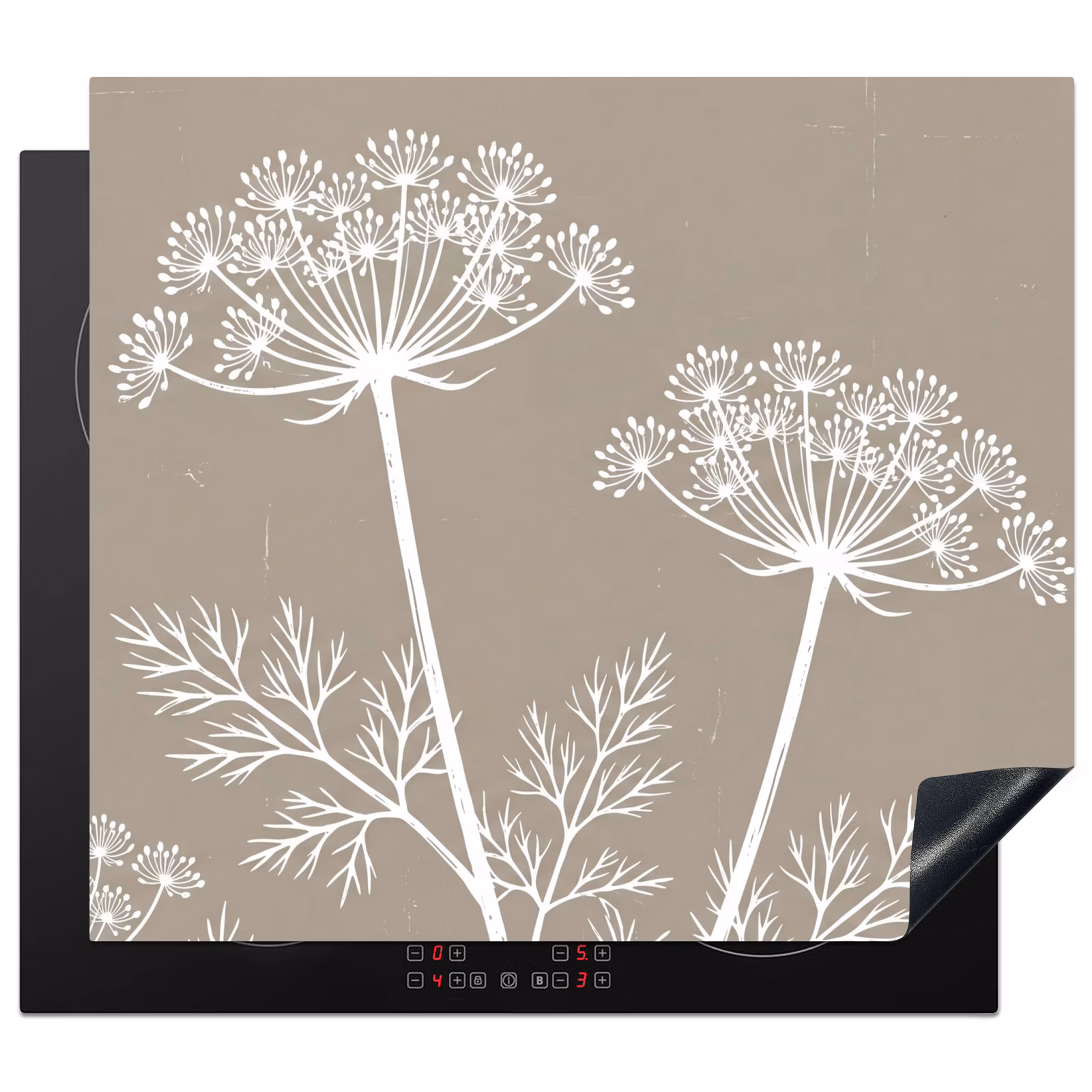 Herdabdeckplatte - Grafik - Flötenkraut - Taupe — 1