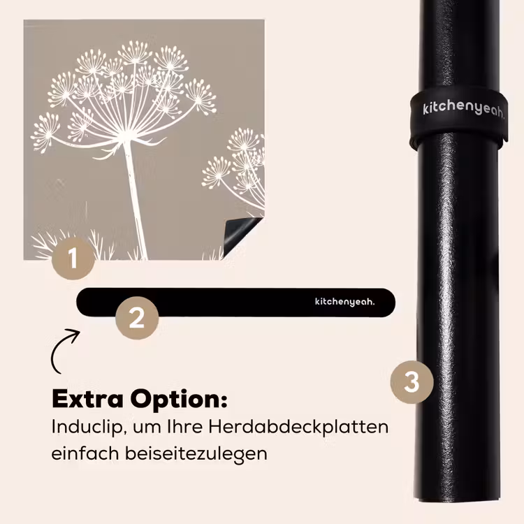 Herdabdeckplatte - Grafik - Flötenkraut - Taupe — 8
