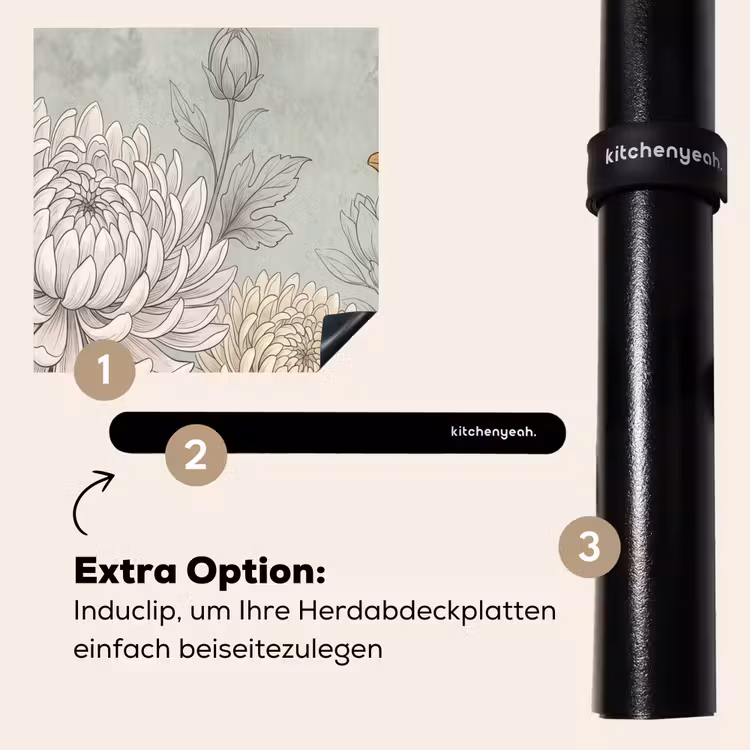 Herdabdeckplatte - Illustration - Blumen - Grün — 8