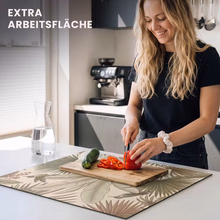 Herdabdeckplatte - Tropisch - Vögel - Beige — 5