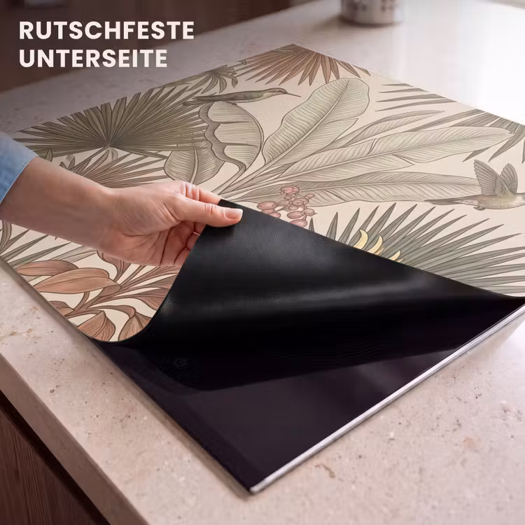 Herdabdeckplatte - Tropisch - Vögel - Beige — 6