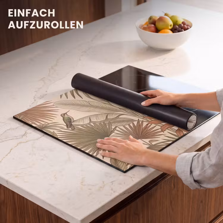 Herdabdeckplatte - Tropisch - Vögel - Beige — 7