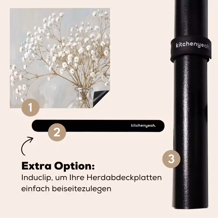 Herdabdeckplatte - Vase - Gipskraut - Weiß — 8