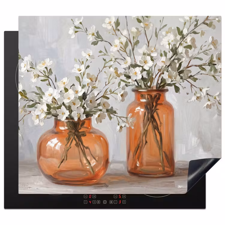 Herdabdeckplatte - Vasen - Blumen - Orange — 1