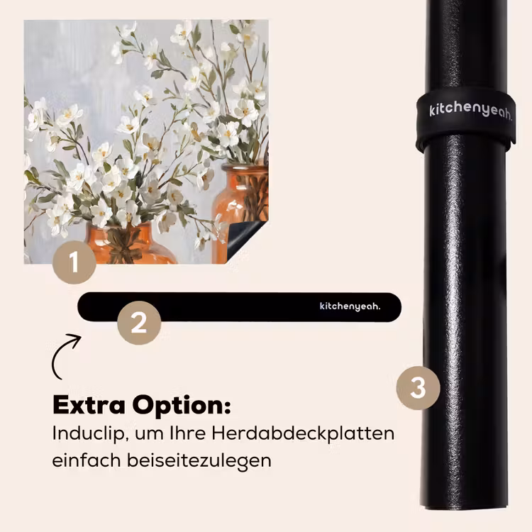 Herdabdeckplatte - Vasen - Blumen - Orange — 8