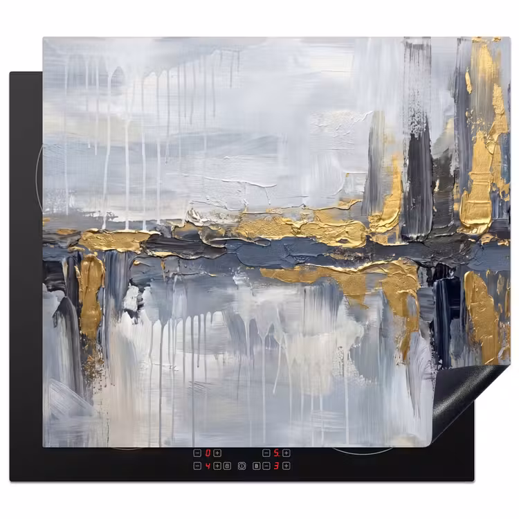 Herdabdeckplatte - Abstrakt - Textur - Gold - Grau - Modern — 1