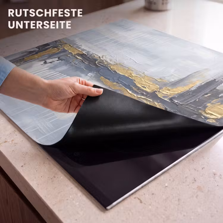 Herdabdeckplatte - Abstrakt - Textur - Gold - Grau - Modern — 6