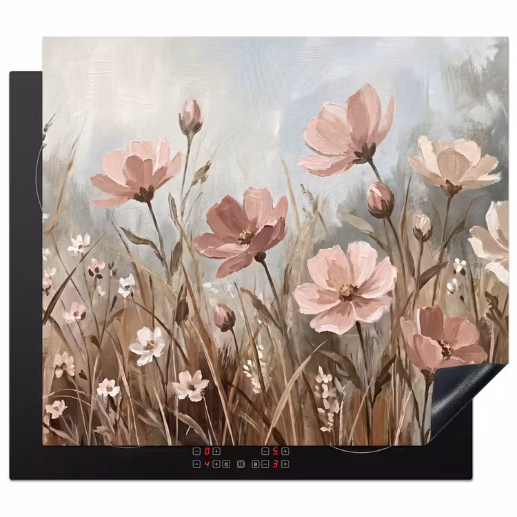 Herdabdeckplatte - Blumen - Botanisch - Malerei - Pastell - Rustikal — 1