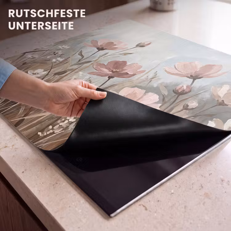 Herdabdeckplatte - Blumen - Botanisch - Malerei - Pastell - Rustikal — 6