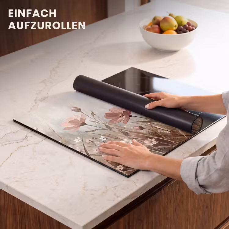 Herdabdeckplatte - Blumen - Botanisch - Malerei - Pastell - Rustikal — 7