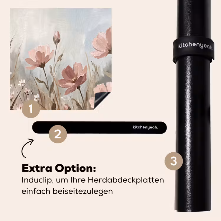 Herdabdeckplatte - Blumen - Botanisch - Malerei - Pastell - Rustikal — 8