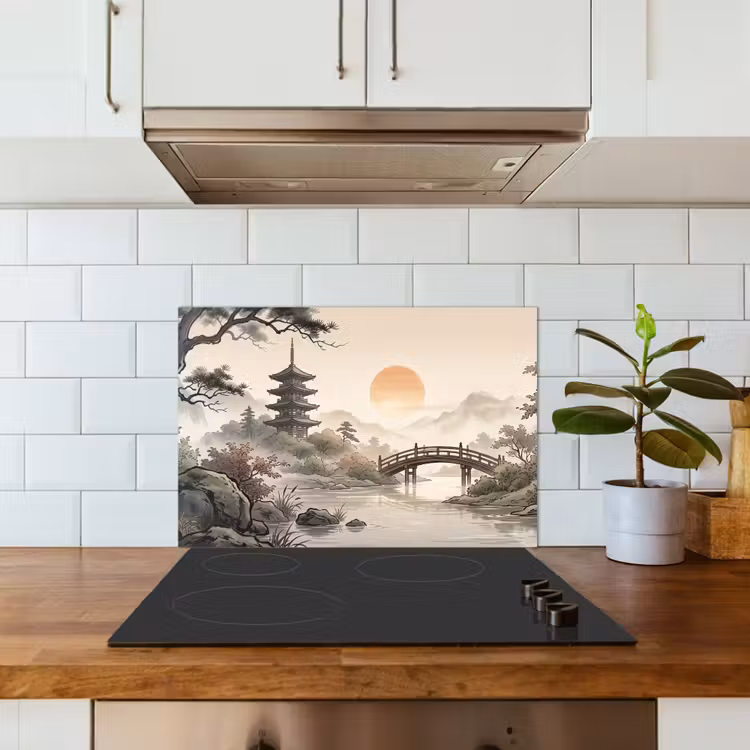Spritzschutz Küche - Asien - Landschaft - Farbenfroh — 3