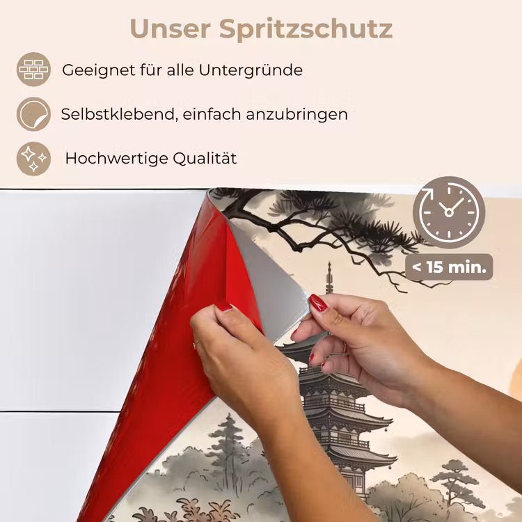 Spritzschutz Küche - Asien - Landschaft - Farbenfroh — 4