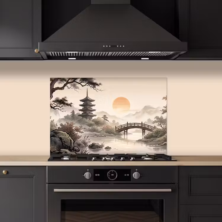 Spritzschutz Küche - Asien - Landschaft - Farbenfroh — 5