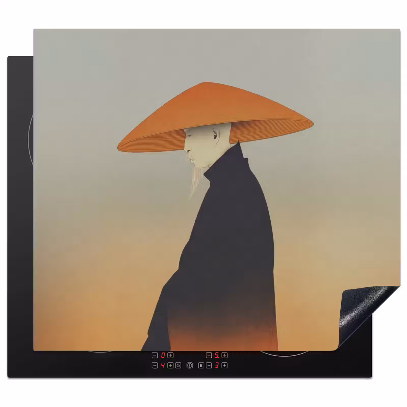 Herdabdeckplatte - Minimalistisch - Scherenschnitt - Orange — 1