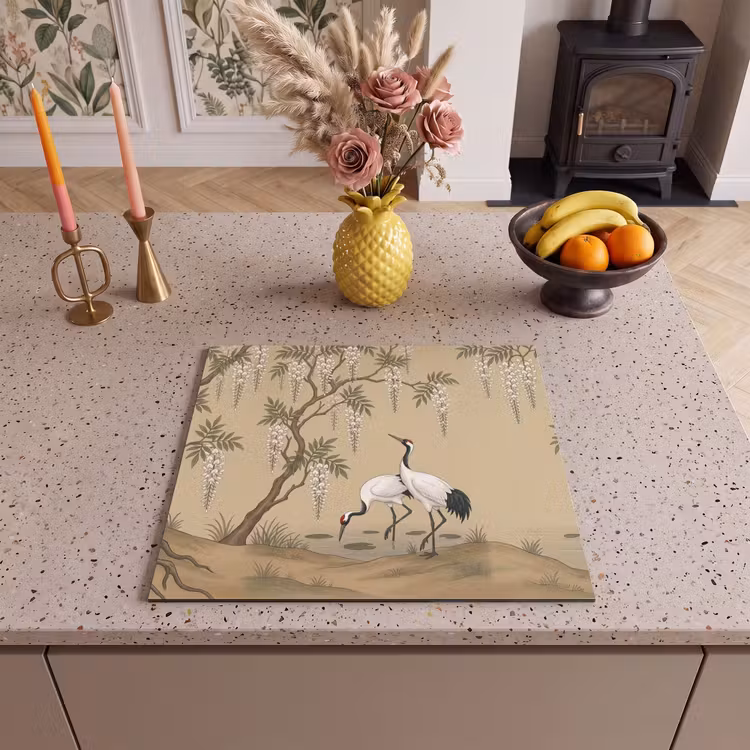 Herdabdeckplatte - Kranich - Wasser - Beige — 3