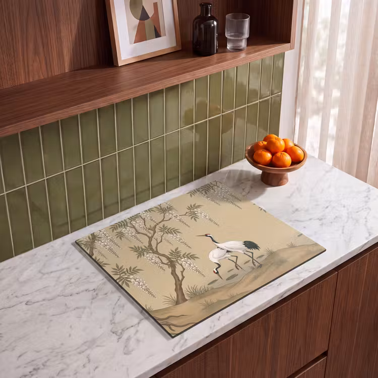 Herdabdeckplatte - Kranich - Wasser - Beige — 4