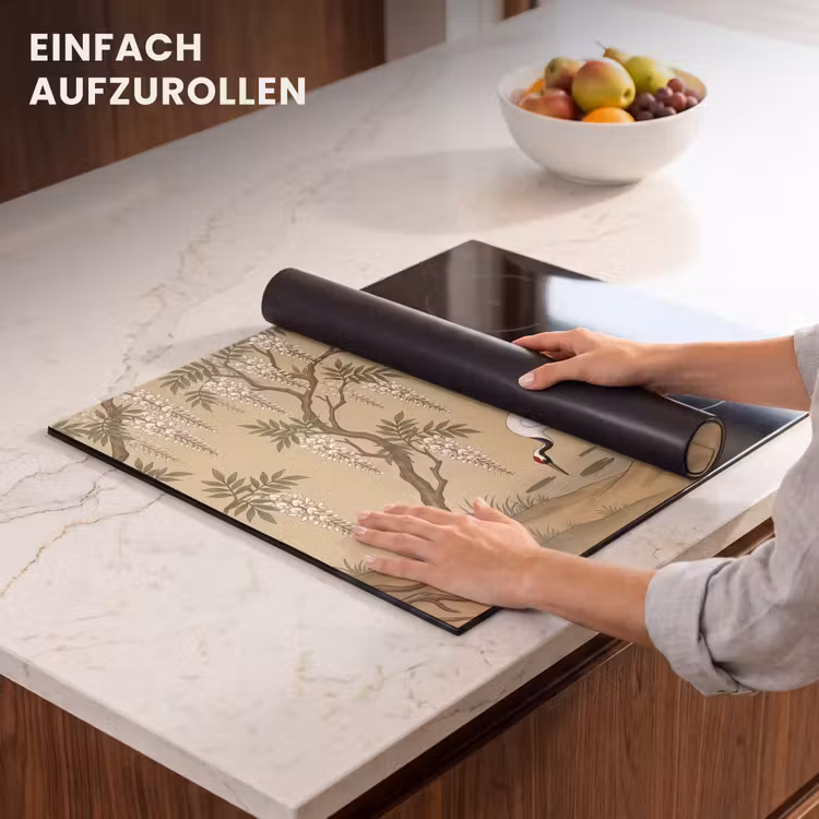 Herdabdeckplatte - Kranich - Wasser - Beige — 7