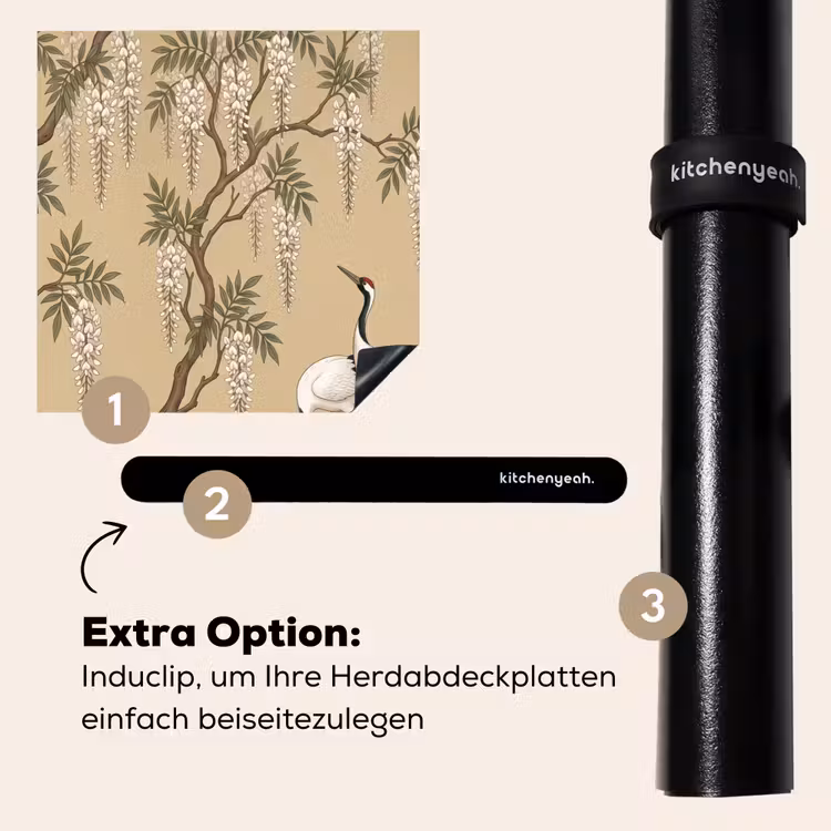 Herdabdeckplatte - Kranich - Wasser - Beige — 8