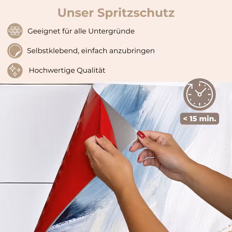 Spritzschutz Küche - Abstrakt - Acryl - Blau - Gold - Elegant — 4
