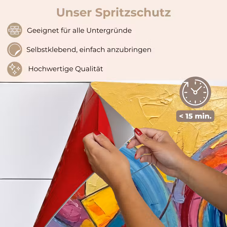Spritzschutz Küche - Abstrakt - Kreise - Malerei - Bunt - Dynamisch — 4