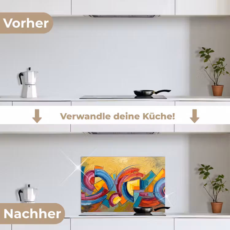 Spritzschutz Küche - Abstrakt - Kreise - Malerei - Bunt - Dynamisch — 7