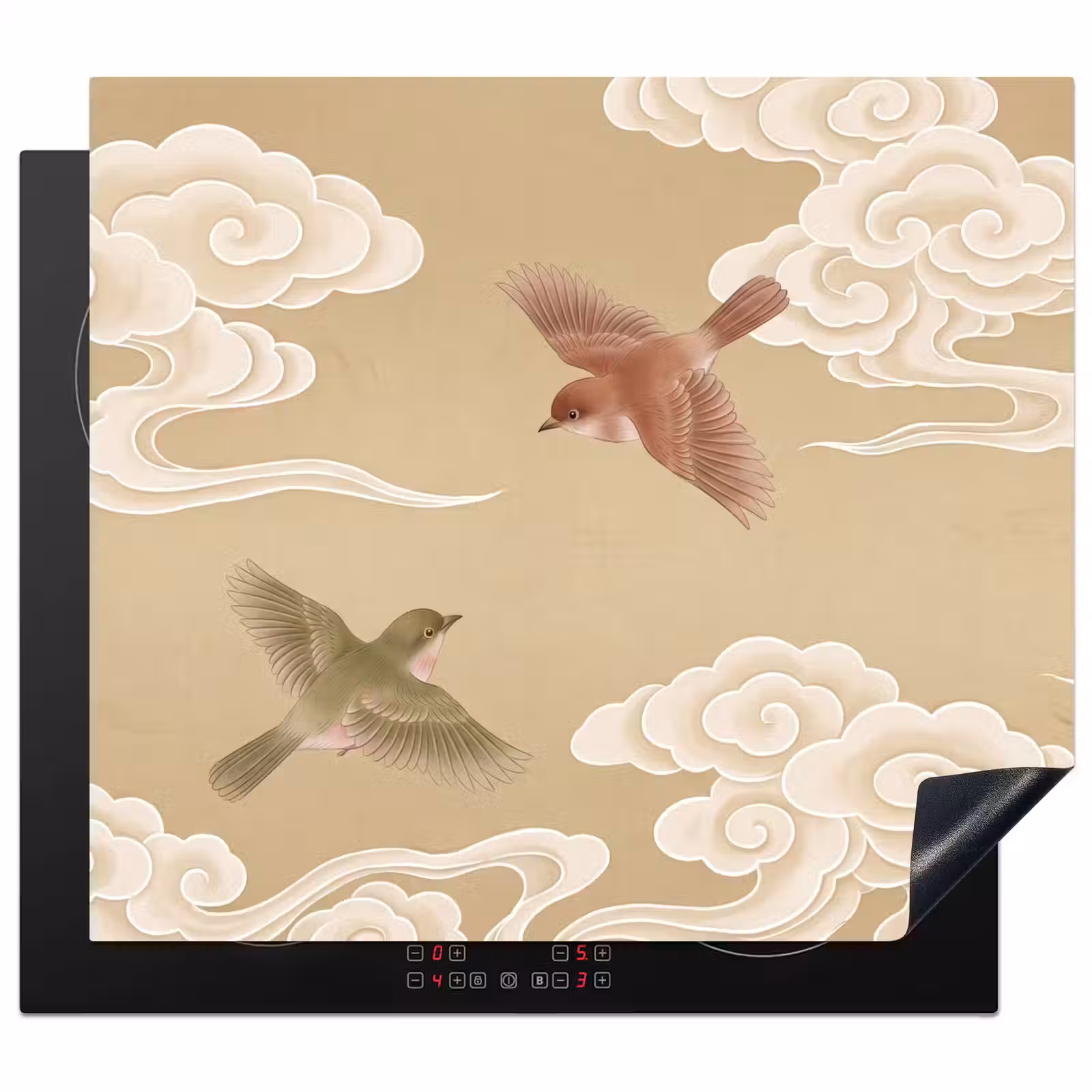 Herdabdeckplatte - Vögel - Fliegen - Beige — 1