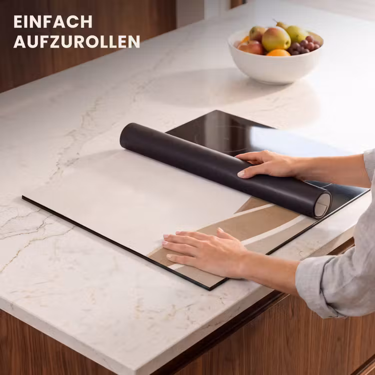 Herdabdeckplatte - Abstrakt - Wellen - Modern - Beige — 7