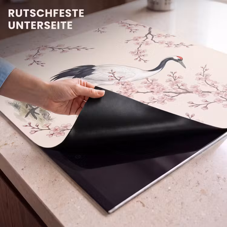 Herdabdeckplatte - Asiatisch - Kranich - Beige — 6
