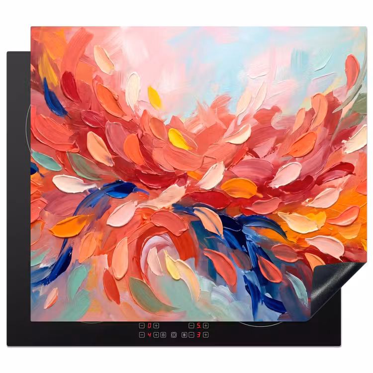 Herdabdeckplatte - Blumen - Abstrakt - Kunst - Modern — 1