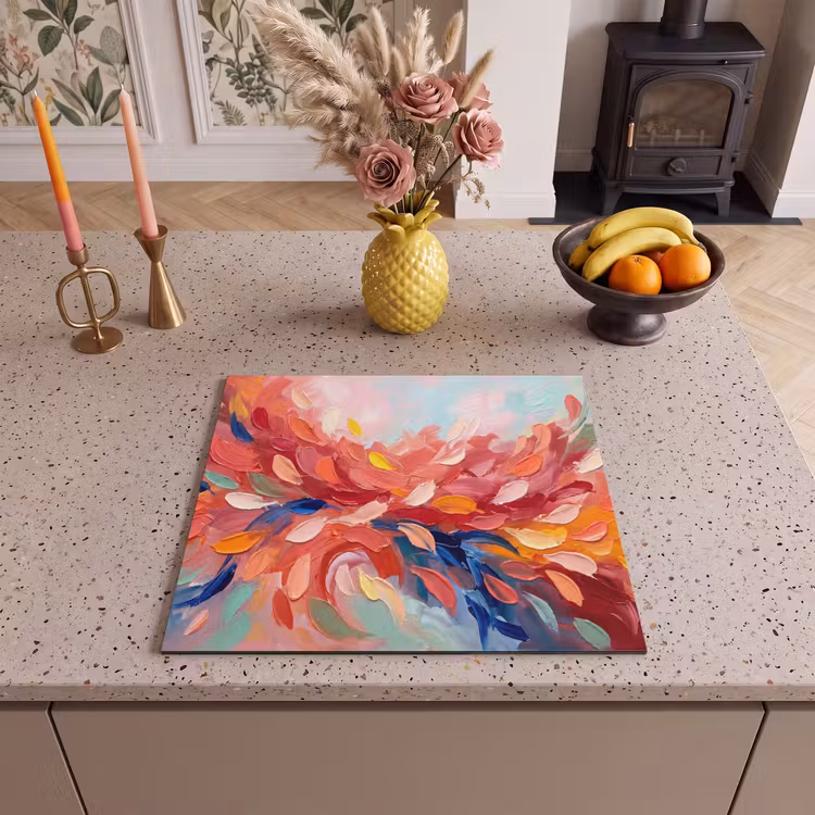 Herdabdeckplatte - Blumen - Abstrakt - Kunst - Modern — 3