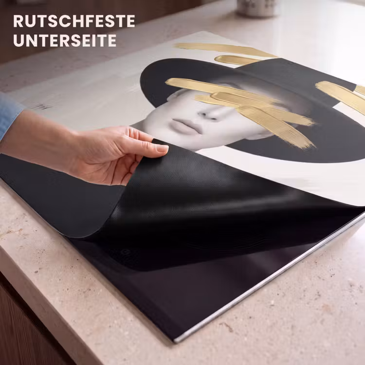 Herdabdeckplatte - Frau - Porträt - Modern - Gold - Kunst — 6
