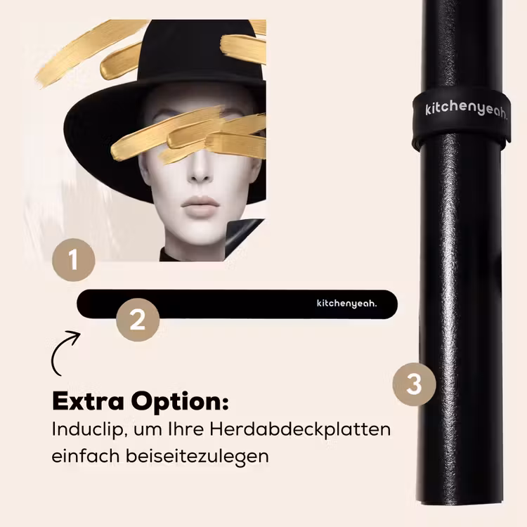Herdabdeckplatte - Frau - Porträt - Modern - Gold - Kunst — 8